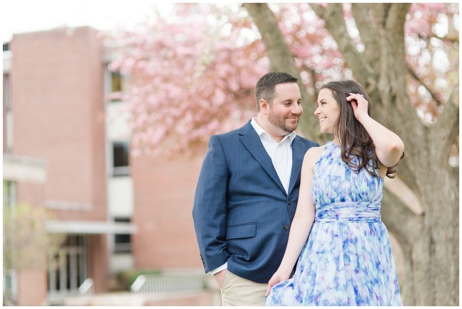 Cherry Bloom Tree engagement shoot at Franklin and Marshall College 