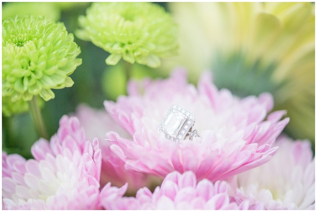 Engagement ring in flowers