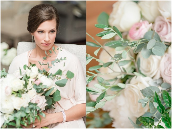 bridal prep photos, wedding flower details