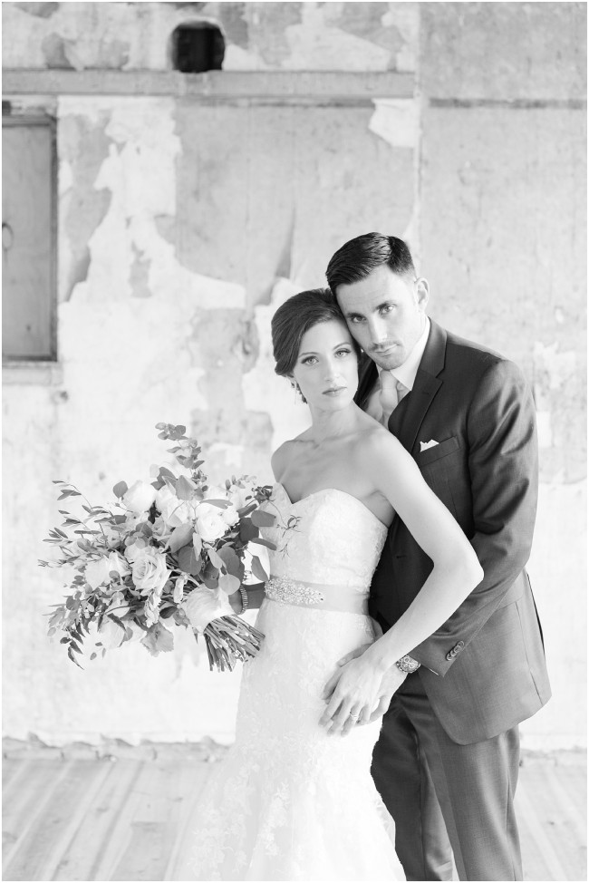 black and white classic bride and groom