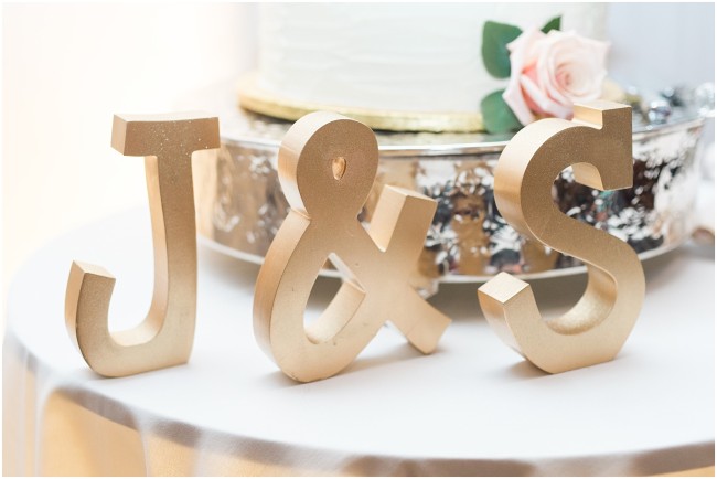 J & S wedding letter signage