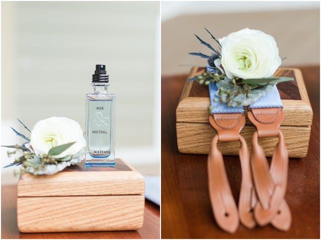 grooms boutonniere detail, grooms prep cologne photo