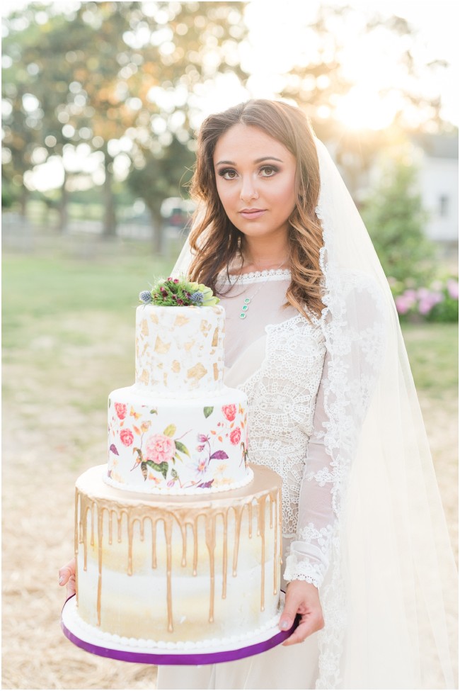 Jenni Cakes wedding cake design, three tiered wedding cake for a farm wedding