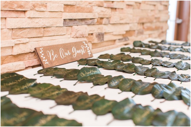 custom calligraphy painted leaves for table seating numbers