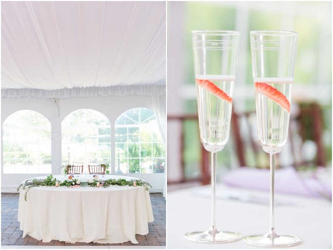 windows on the water reception details, sweet heart table at frogbridge wedding