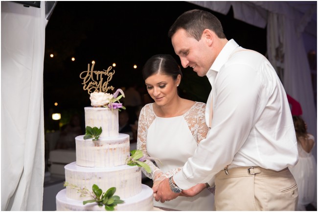 cake cutting at frogbridge wedding, bride and groom cutting their wedding cake, naked wedding cake ideas