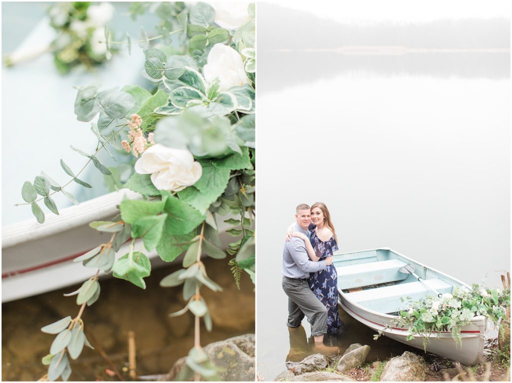Row boat engagement session