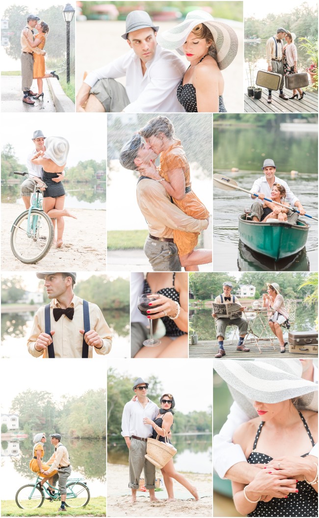 Vintage themed engagement session inspired by the movie The Notebook
