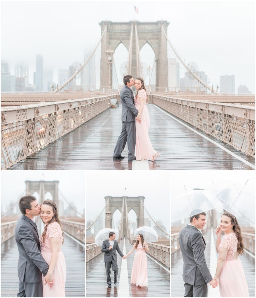 Rainy Brooklyn Bridge Anniversary Session