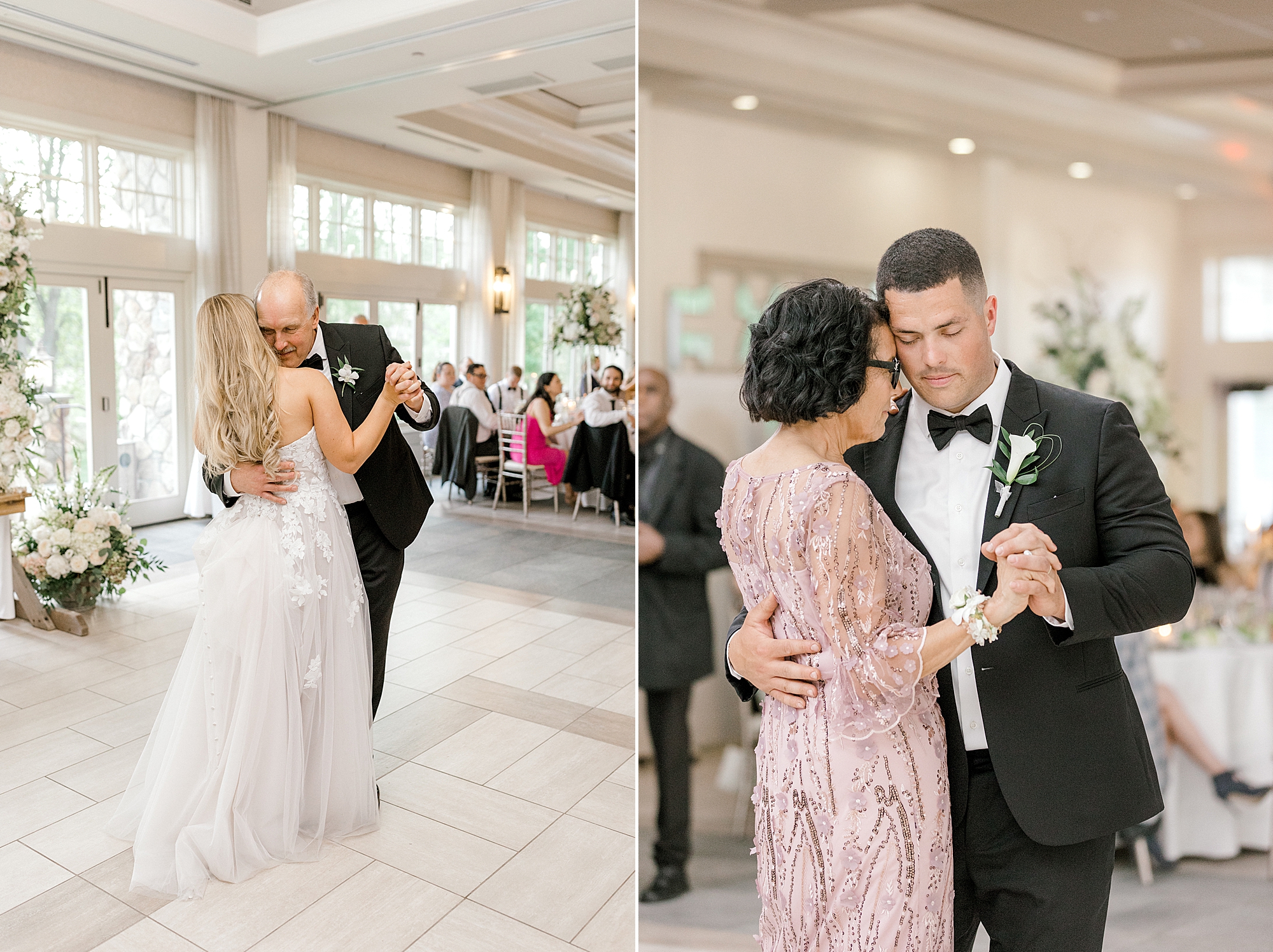 bride and groom dance with parents at NJ wedding reception
