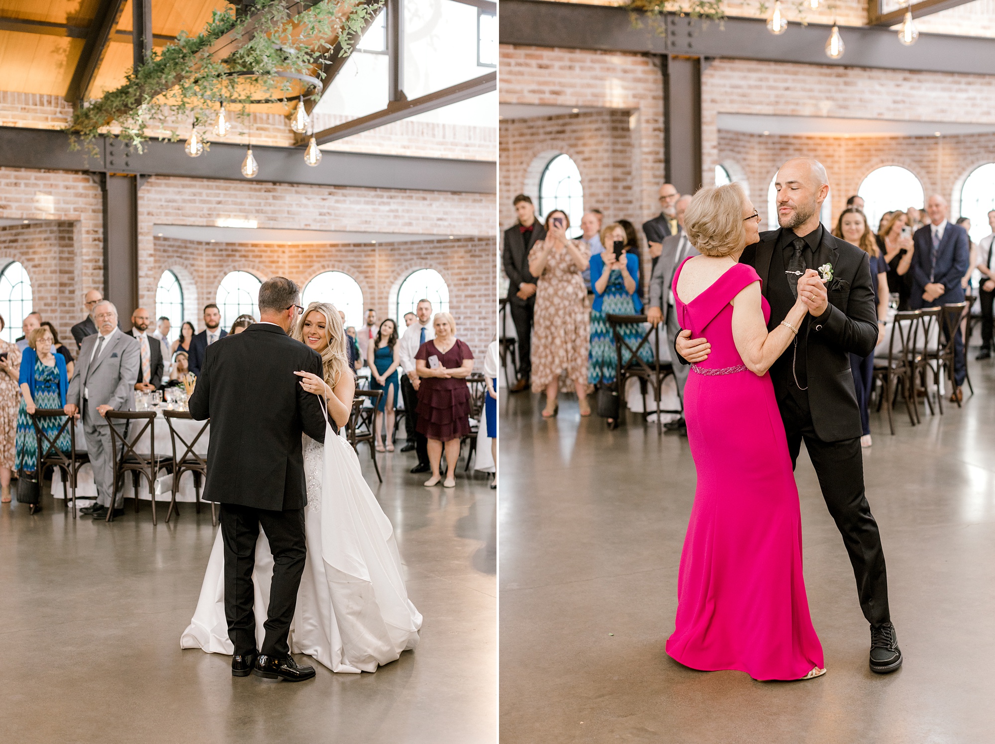newlyweds dance with parents during New Jersey wedding reception