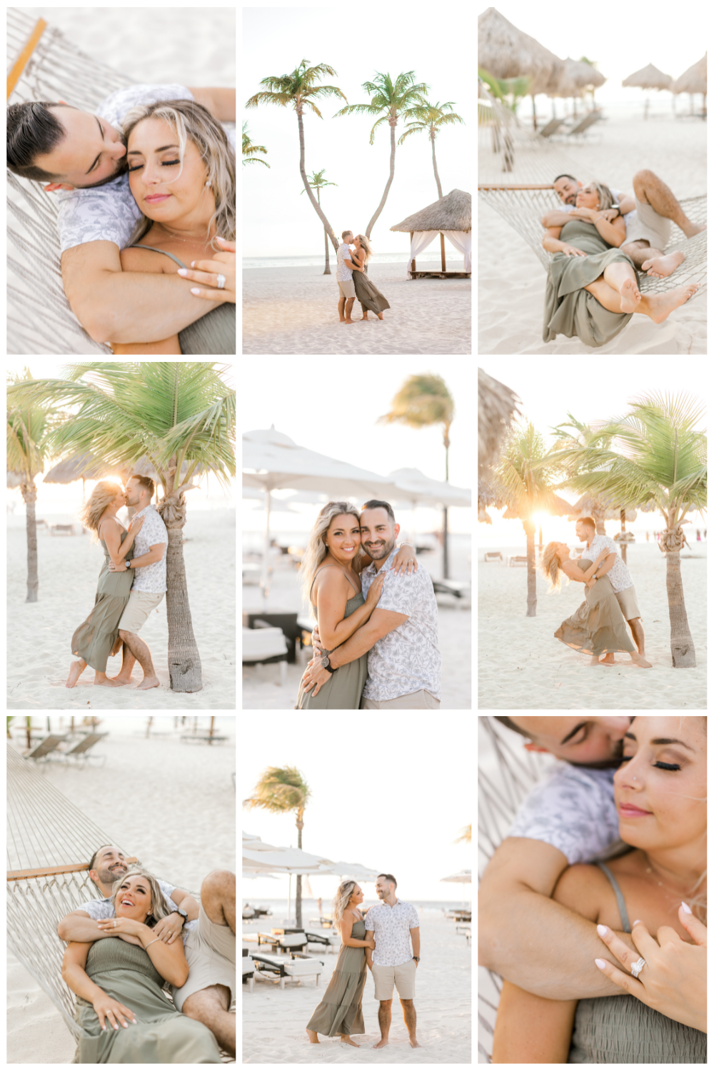 Destination wedding photographer Susan Elizabeth Photography captures Aruba honeymoon portraits for newlyweds on beach