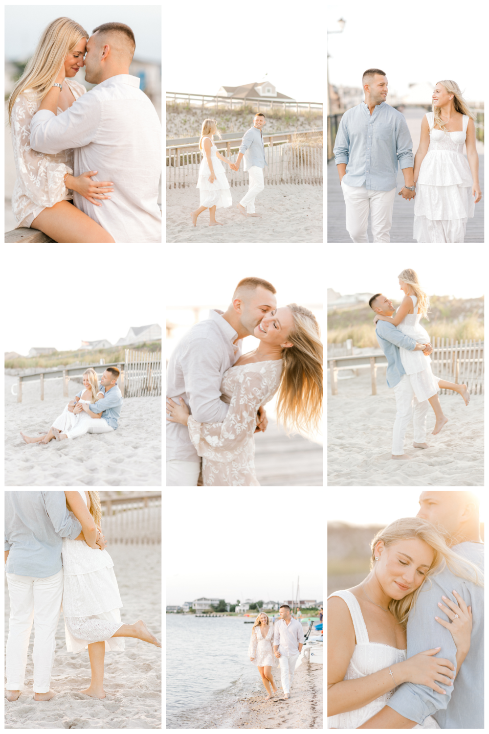 Beach Engagement Session in Lavallette, NJ on the beach and bay photographed by New Jersey wedding photographer Susan Elizabeth Photography