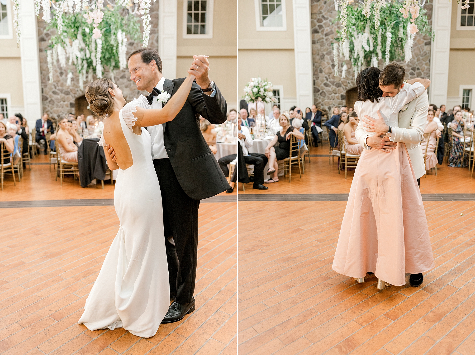 bride and groom dance with parents during NJ wedding reception