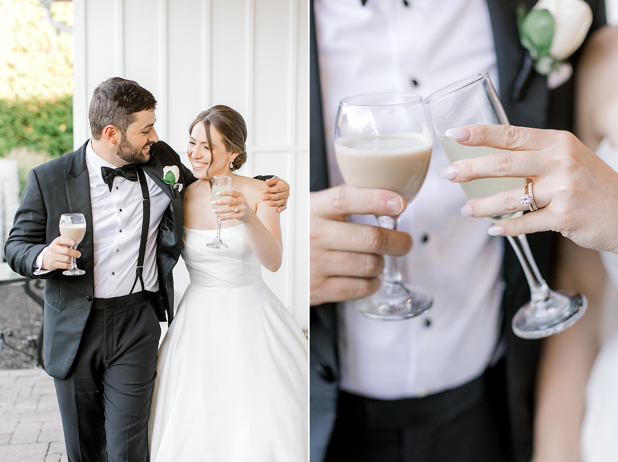 bride and from toast glasses of chocolate milk