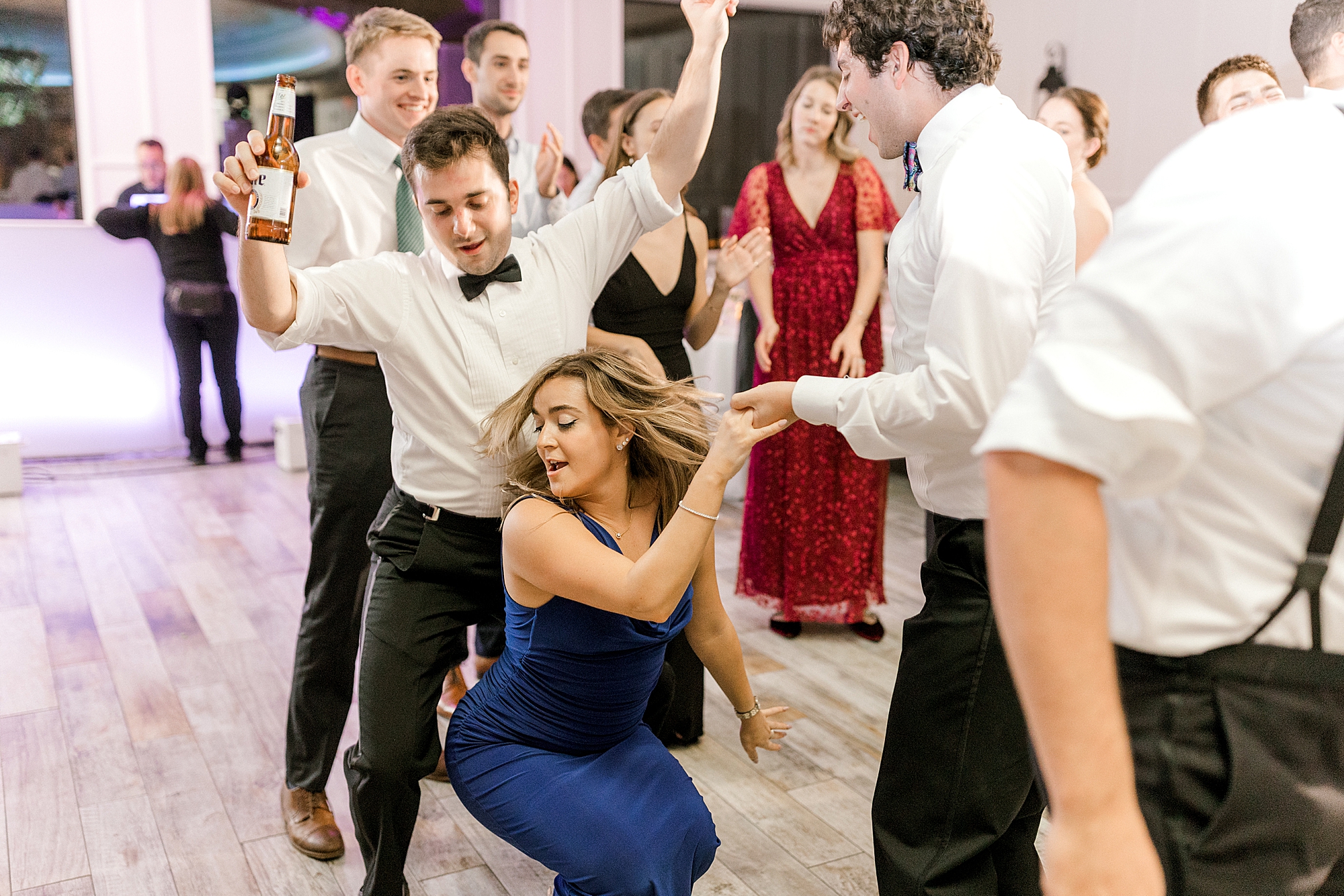 wedding guests dance during during Hampton NJ wedding reception