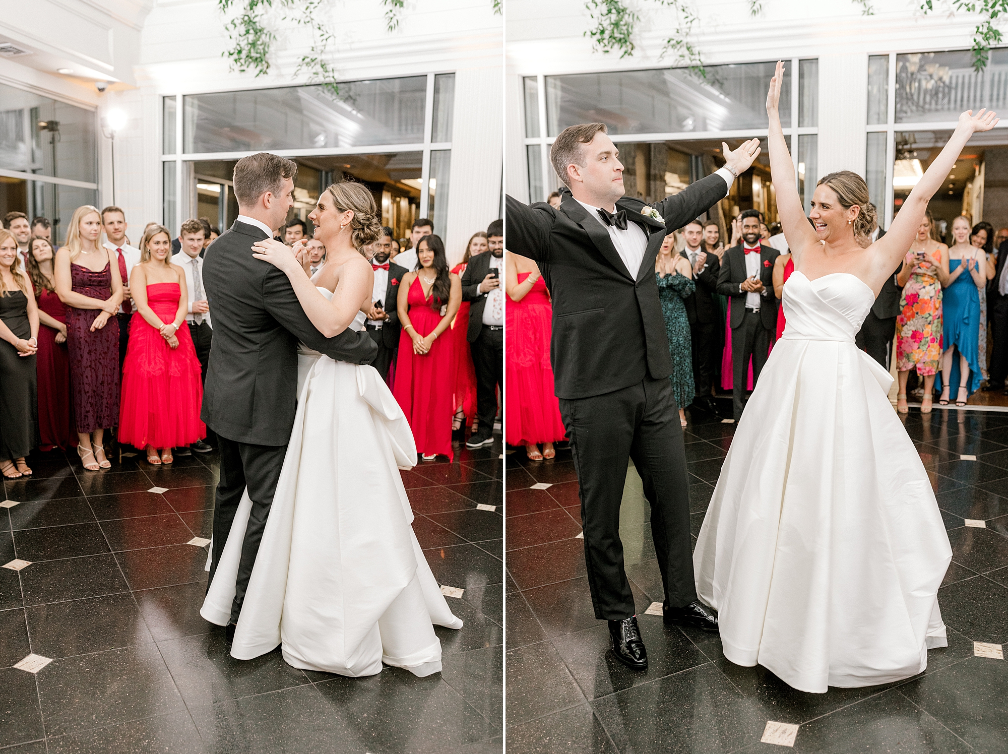 bride and groom dance during Long Beach Island wedding reception