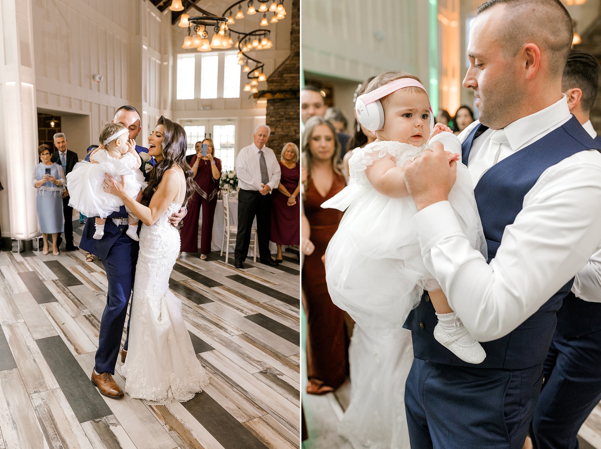 bride and groom dance with daughter during Whitehouse Station NJ wedding reception