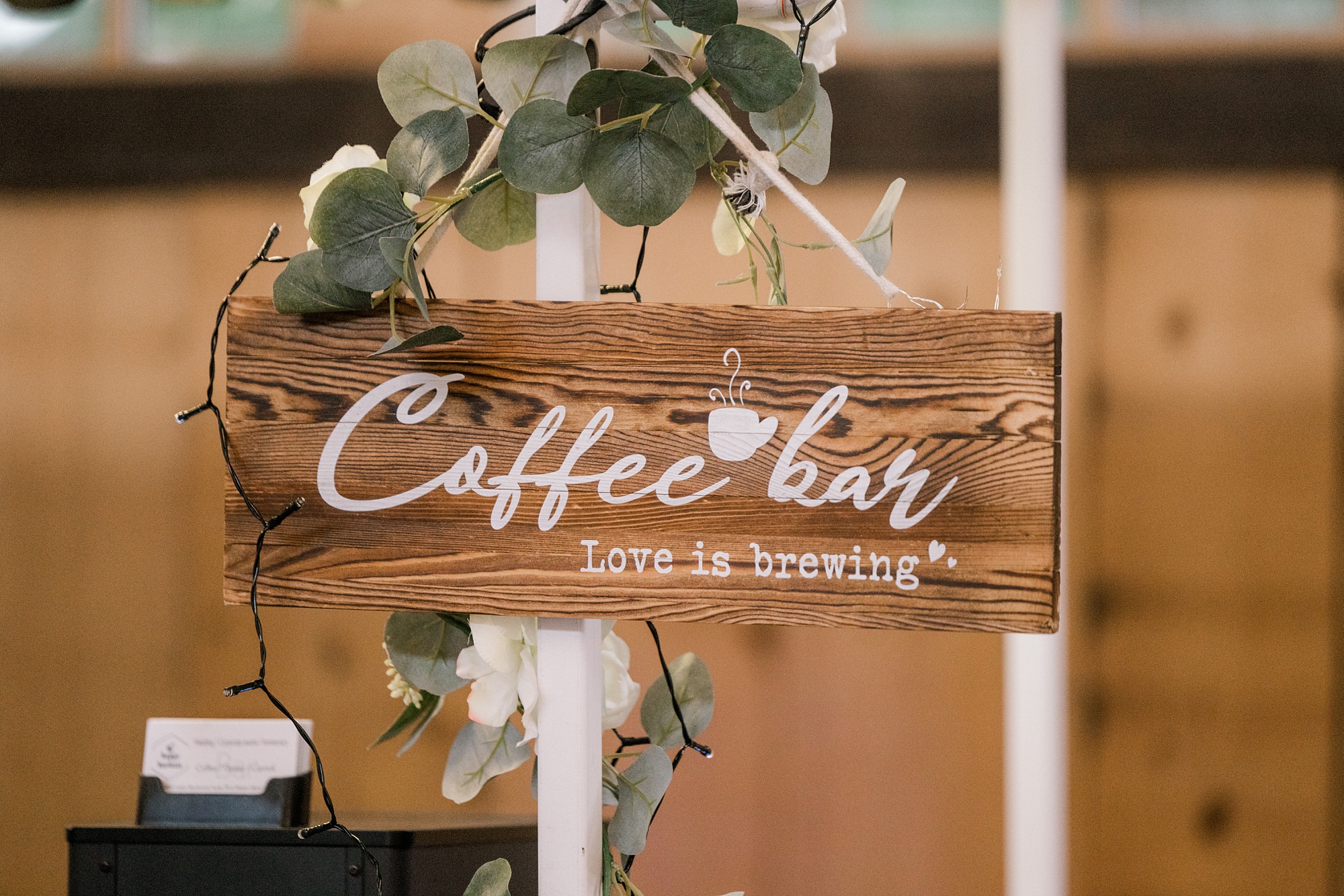 wooden coffee bar song for Whitehouse Station NJ wedding reception