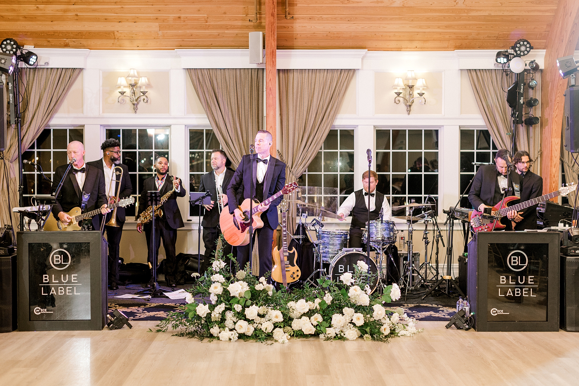 live band performs during LBI wedding reception
