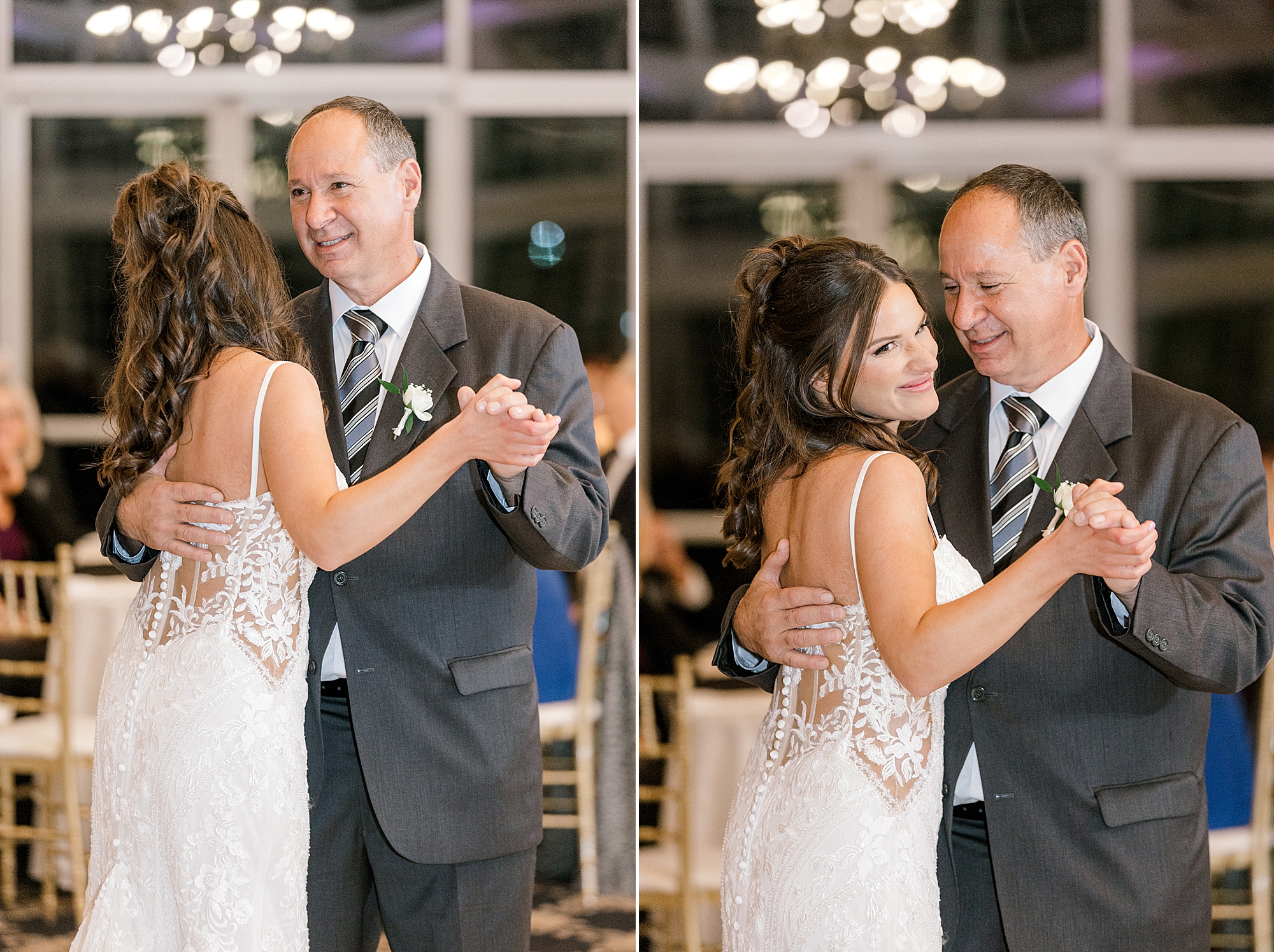 bride and father dance during LBI wedding reception